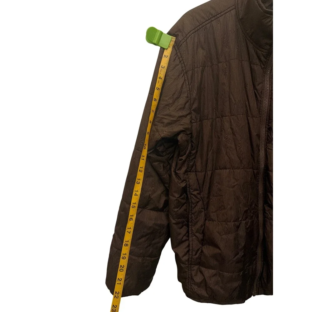 The North Face Jacket Brown Print Puffer Mens Large Full Zip